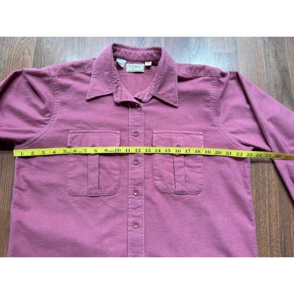 LL Bean Shirt Long Sleeve Button Up Chamois Cloth 100% Cotton Size 18 Dusty Rose - Picture 8 of 12